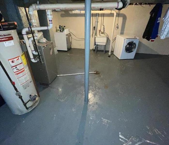 cleaned basement after drain backup