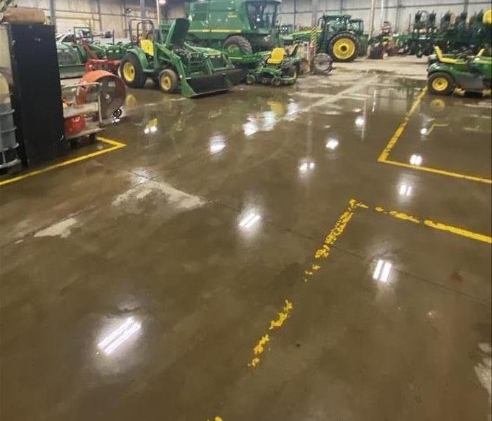 flooded commercial warehouse